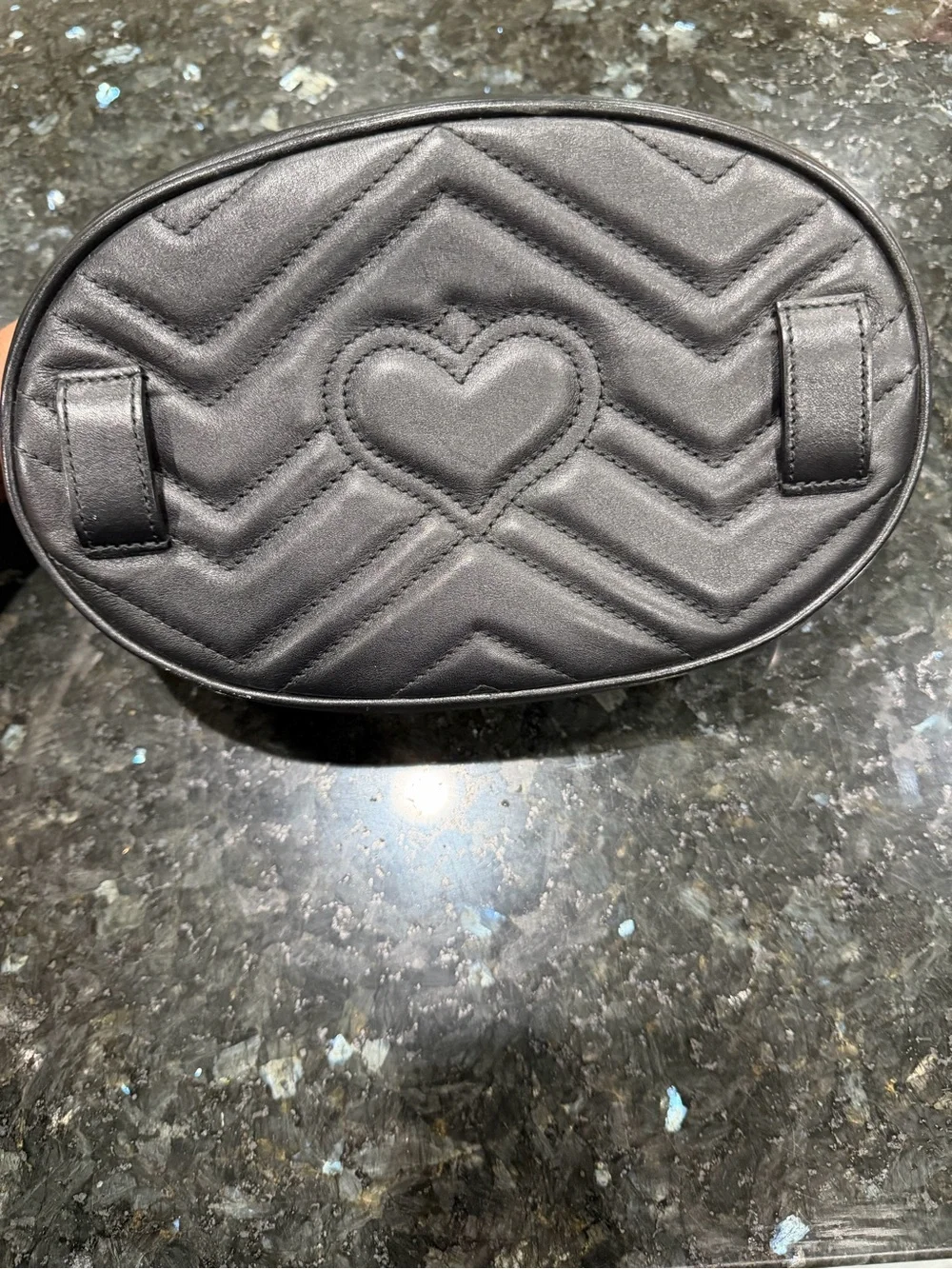 Gucci Black Quilted GG Marmont Belt bag